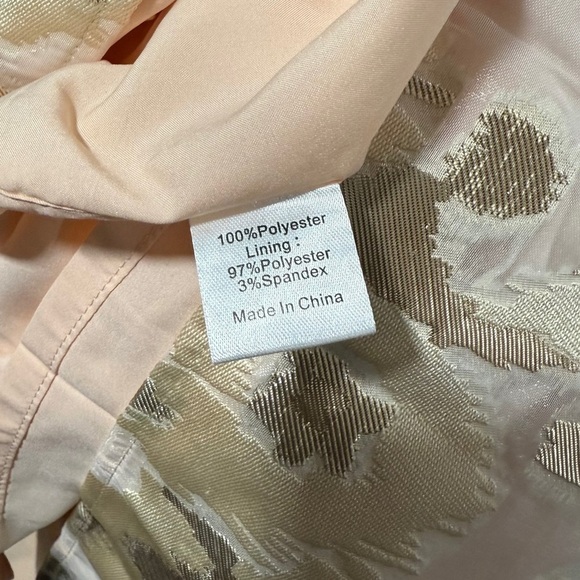 NWT Tuckernuck Palmerston Dress Small Champagne Gold Fil Coupé Tiered Midi Party - Picture 9 of 11